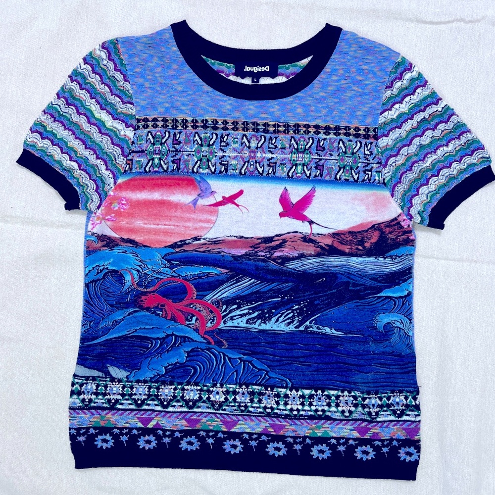 Desigual Knit Top Size Large